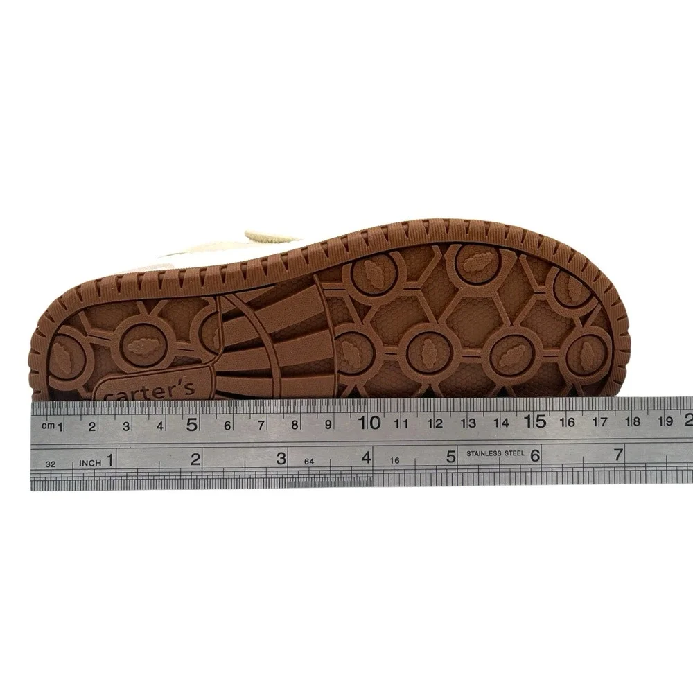 Carters Tonie Toddler Boys Slip-on Casual Sneakers Size 9 Cream Brown Tan Shoes